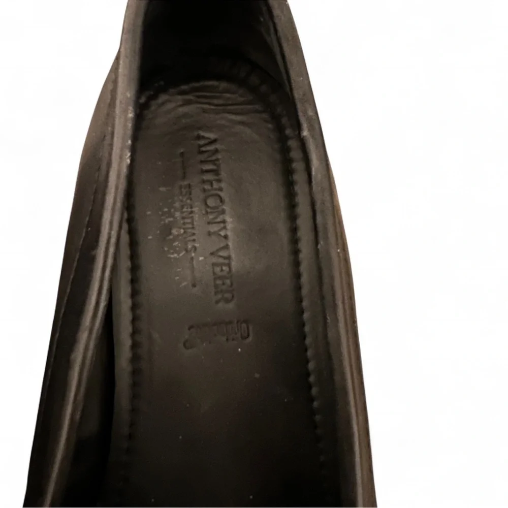Anthony Veer Black Leather Slip-On Loafers Size 10 1/2